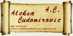 Aleksa Čudomirović vizit kartica